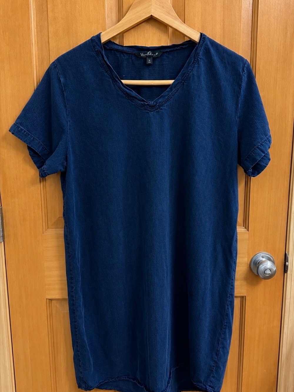 Velvet Heart Navy Blue Tencel Shift Dress Size Large